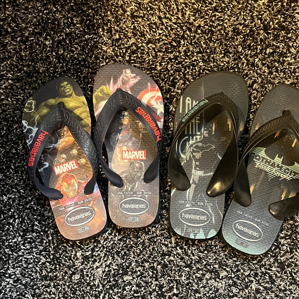 Havaianas Black and Red Marvel Flip Flops